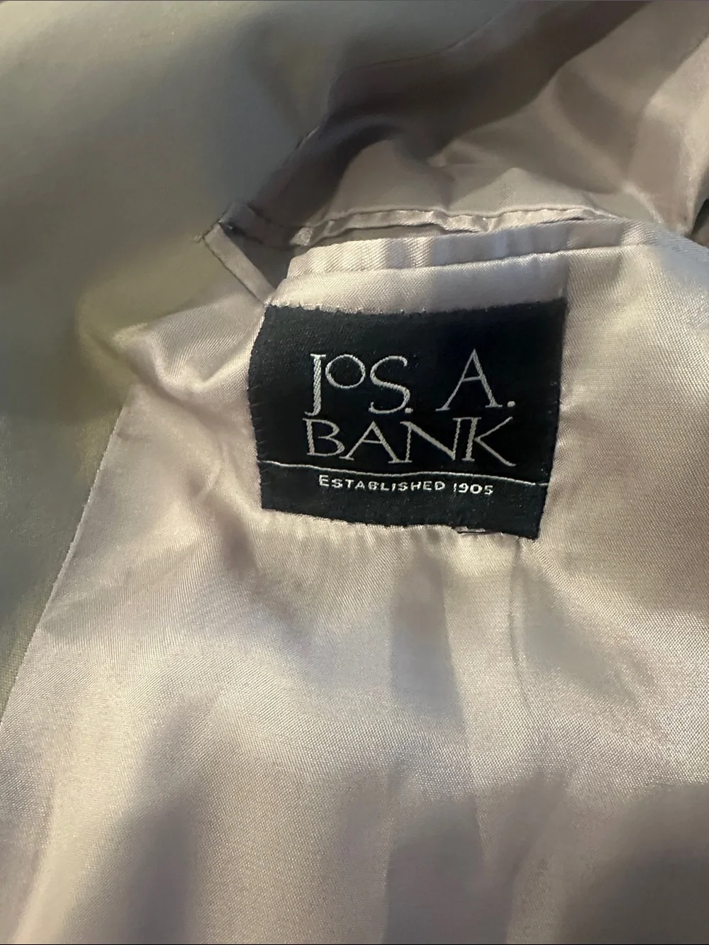 Jos. A. Bank Men's Light Tan suit.